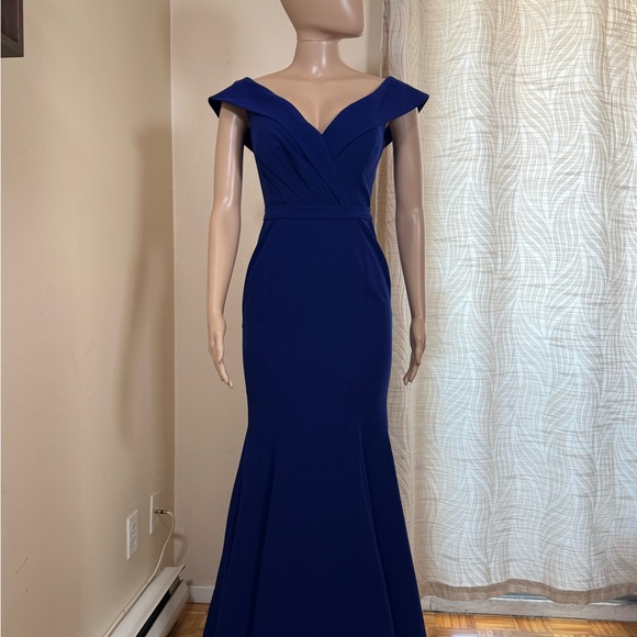 Othr Dresses & Skirts - Elegant Off-Shoulder Navy Blue Evening Gown